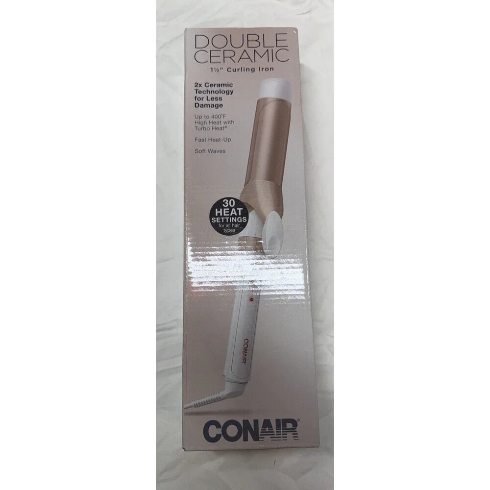 Conair Double Ceramic 1 1/2 Inch Curling Iron Soft Waves Medium Long Hair - Picture 1 of 4